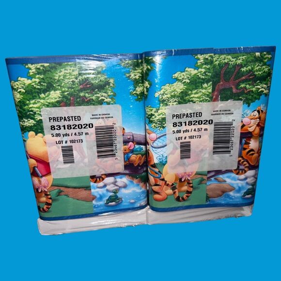 2 NIP Vintage Disney Winnie the Pooh Pre Pasted Wallpaper Border 5 Yds Each B12 - Picture 4 of 6
